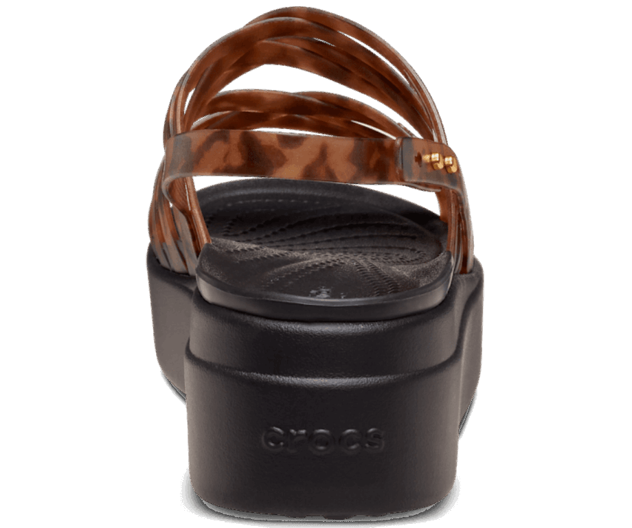 Crocs Kvinders Brooklyn Skildpadde Strappy Low Wedge Mokka
